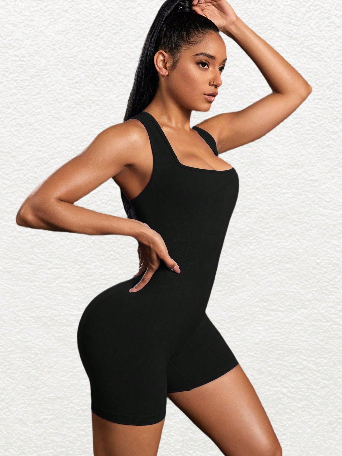 MODEL-010 Black One-Piece Activewear Set