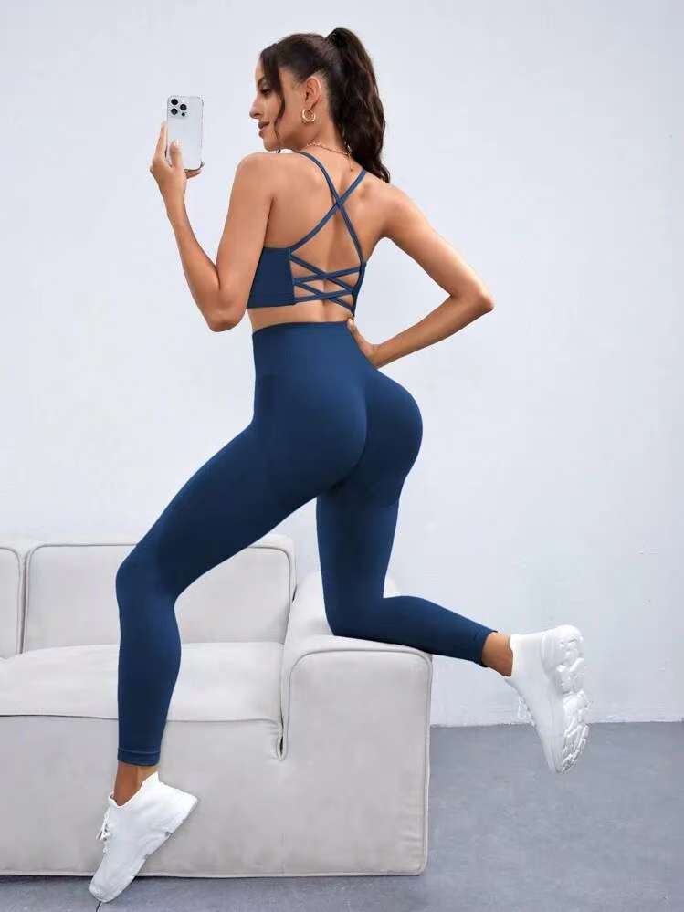 Blue Women's Workout Sets 2 Piece
