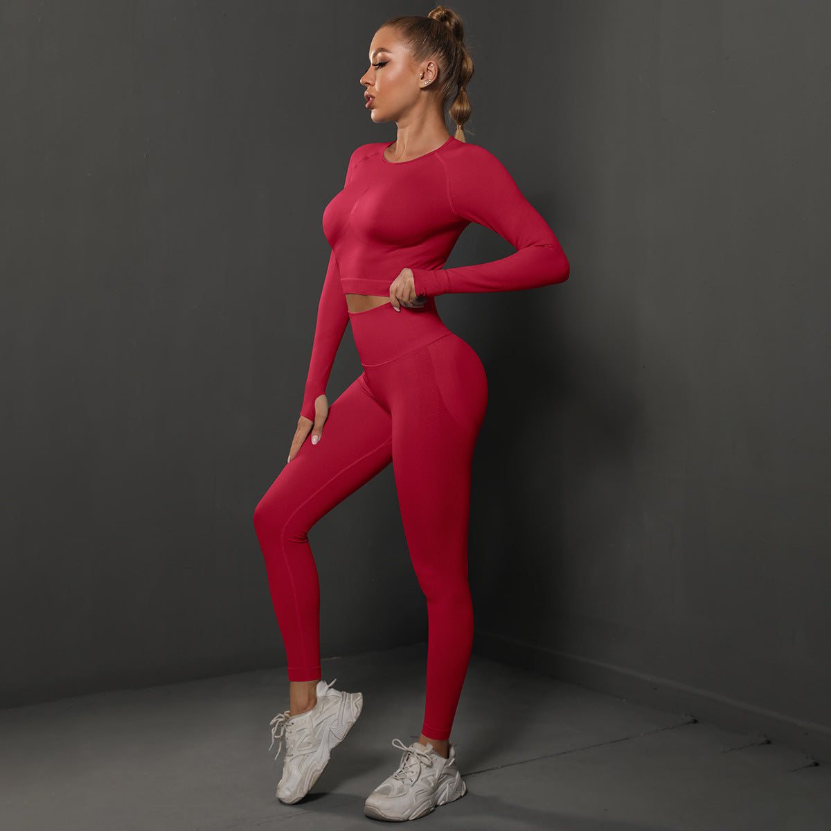 Women Gym Clothes Long Sleeve Set