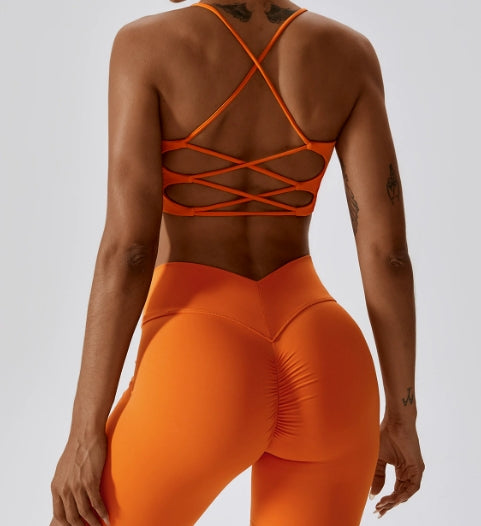 Women Active Wear Fitness Yoga Set in Orange