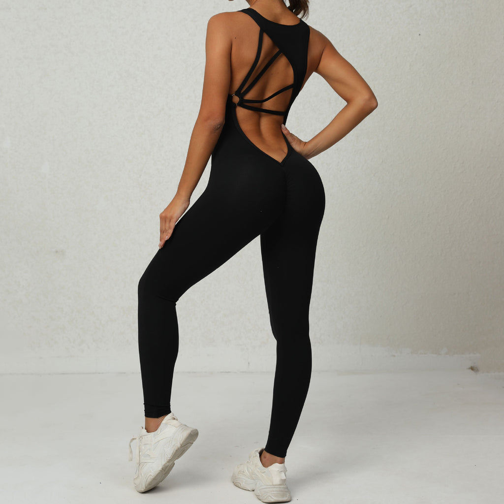 MODEL-014 Black One-Piece Activewear Set