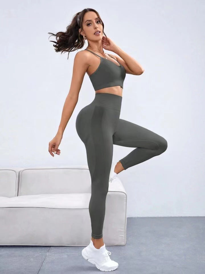 MODEL-011 Grey 2pcs Yoga Set