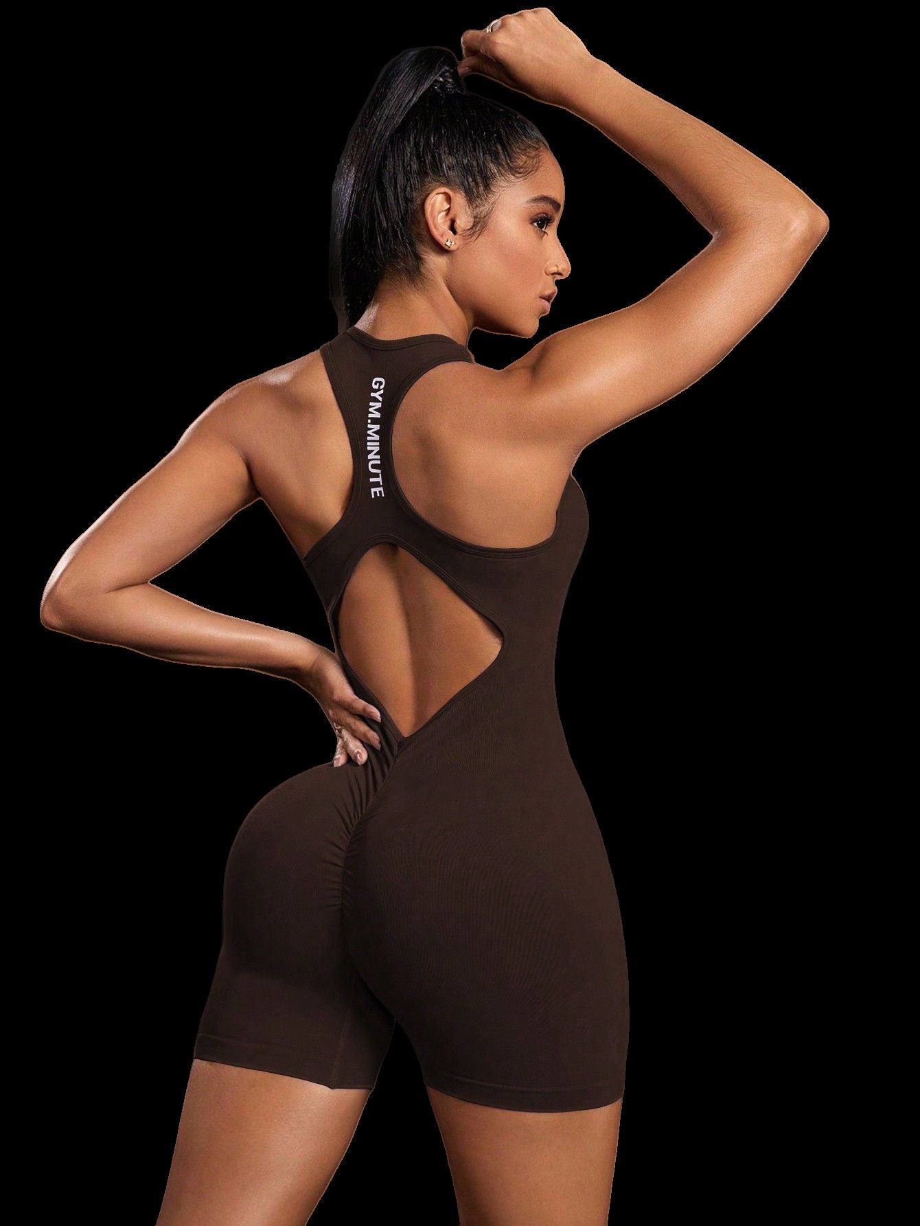 Brown One-Piece Activewear Set